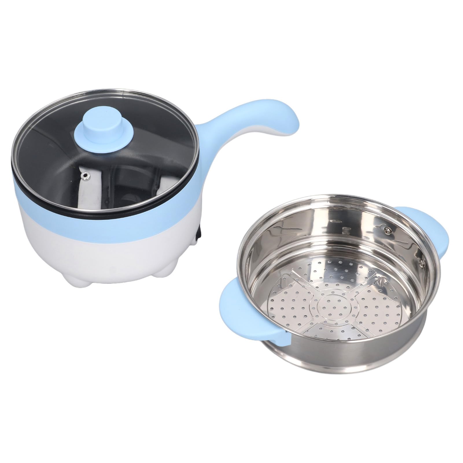 Przenośny elektryczny garnek do gotowania, 24 V, 2 l, wielofunkcyjna patelnia z garnkiem do gotowania na parze ze stali nierdzewnej, idealny na pikniki, kemping i podróż