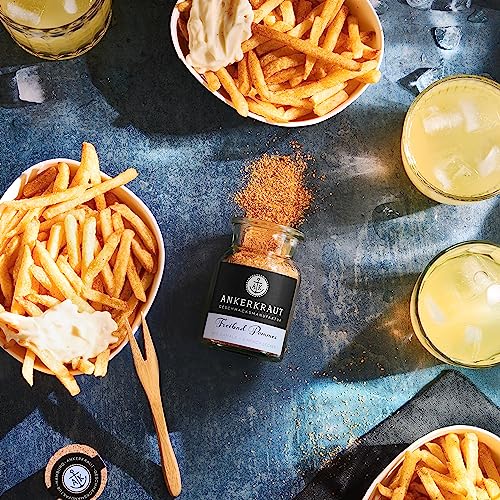 Ankerkraut Freibad Pommes, Mischung würzender Zutaten für Pommes Frites wie vom Freibad-Kiosk, Gewürzsalz, Pommesgenuss zu Hause, 320 g im Streuer