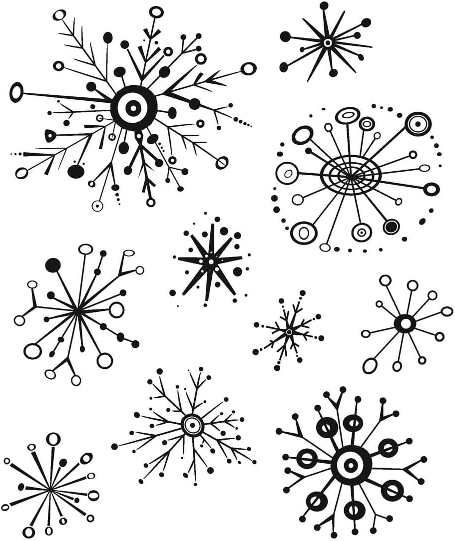 Tim Holtz Stampers Anonymous Holidays 2020 Retro Flakes Cling Stamp Set CMS417