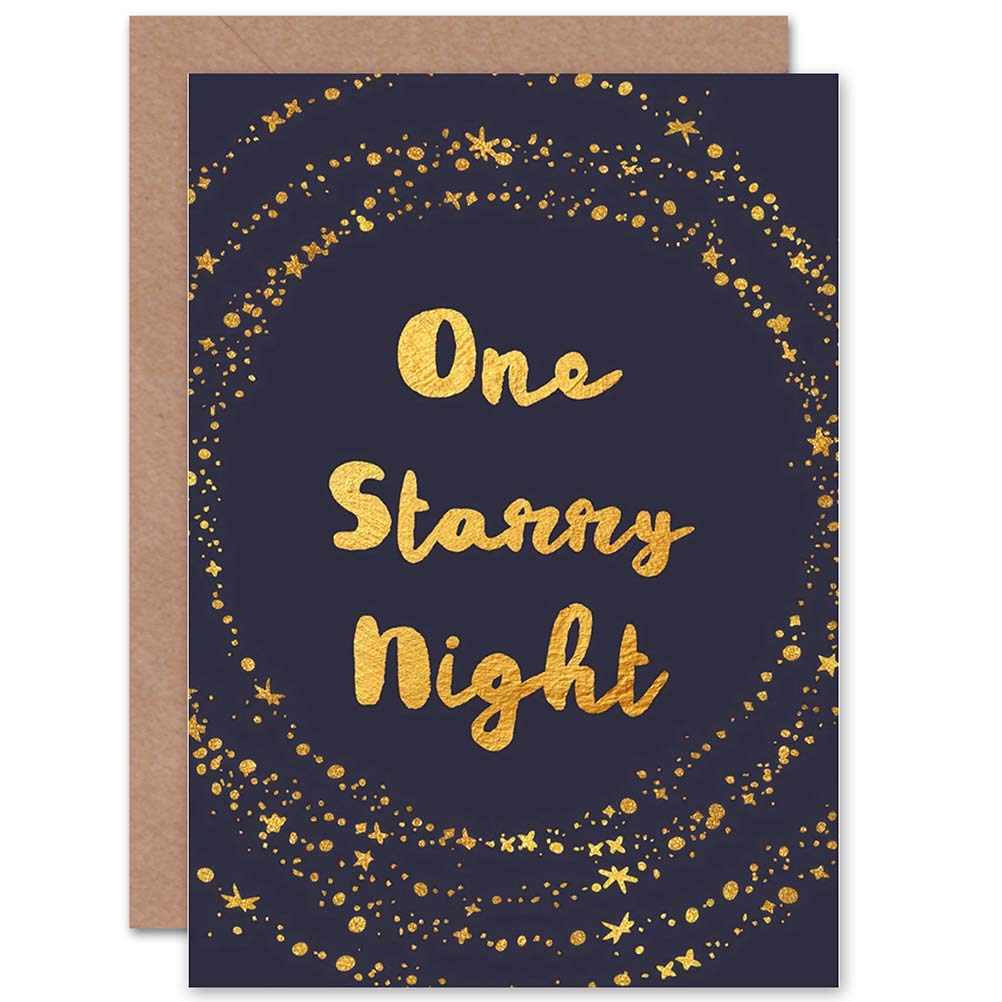 Wee Blue Coo CARD CHRISTMAS XMAS ONE STARRY NIGHT STARS