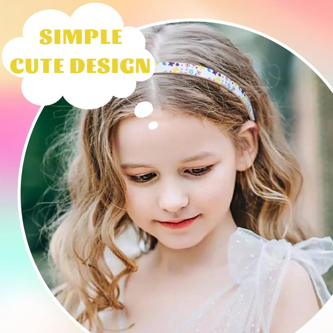 Cerchietti Per Capelli Con Glitter - 4 Pezzi Scintillanti, Fascia Antiscivolo 1cm Per Ragazze, Donna (Arcobaleno) - Foto 4