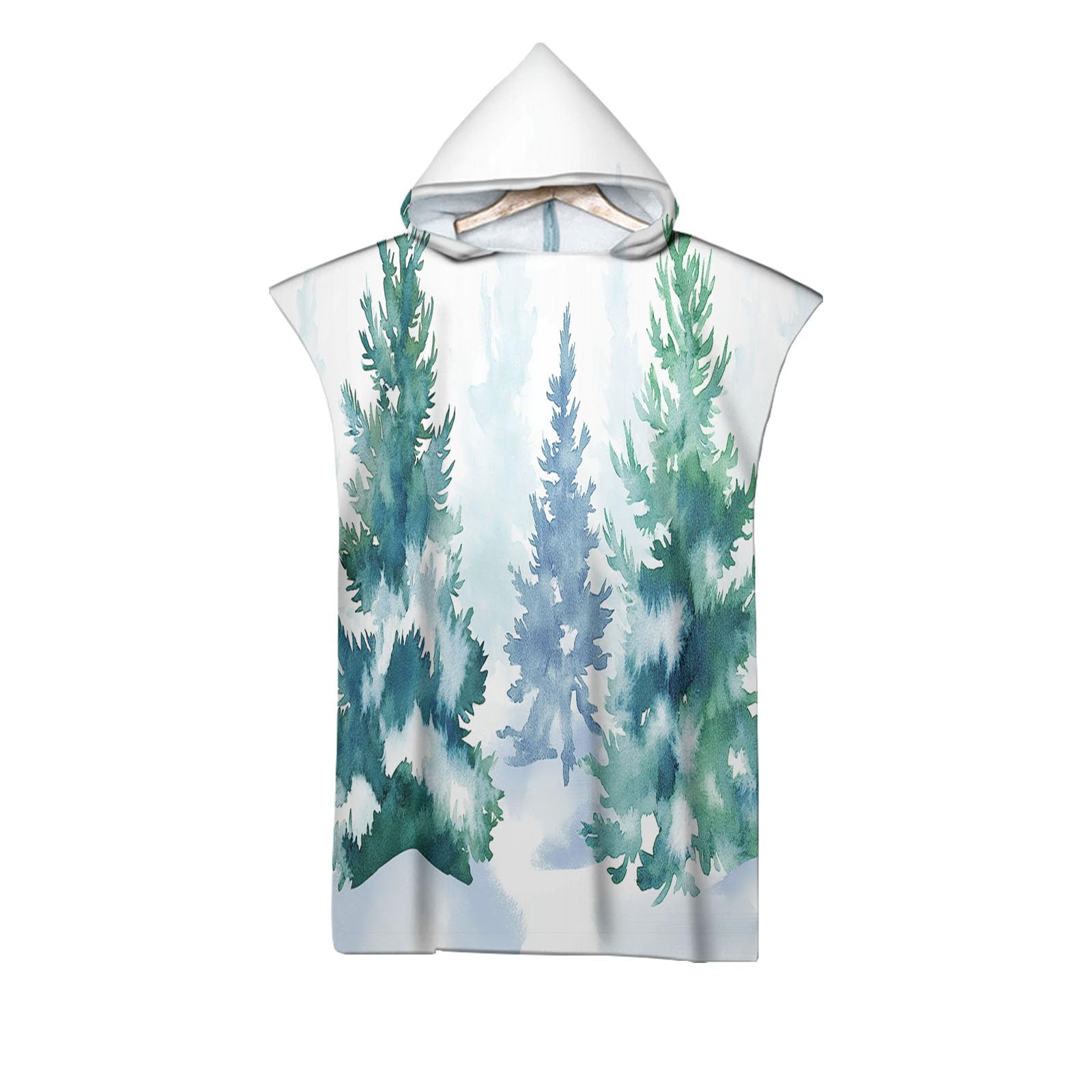 Peignoir à langer poncho plage adulte microfibres aquarelle