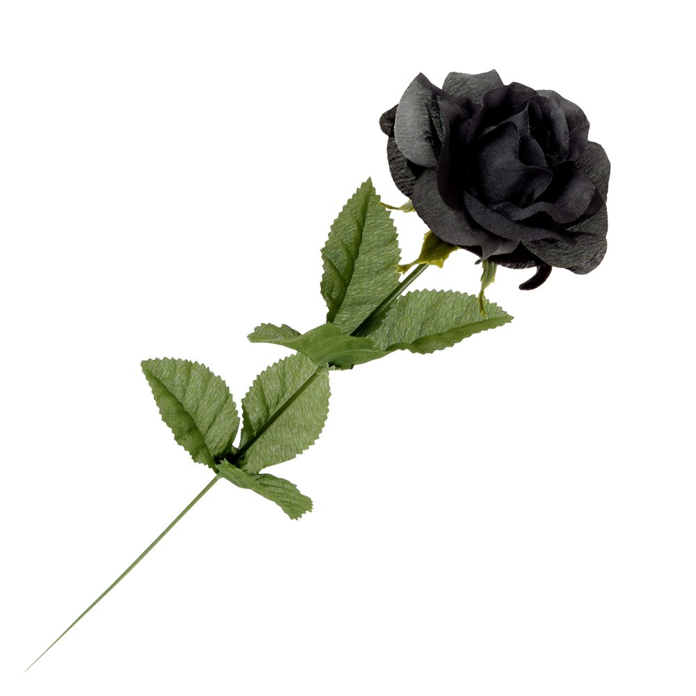 Alchemy Dark/Black Gothic Love Single Decorative Imitation Faux Rose Flower - One Size