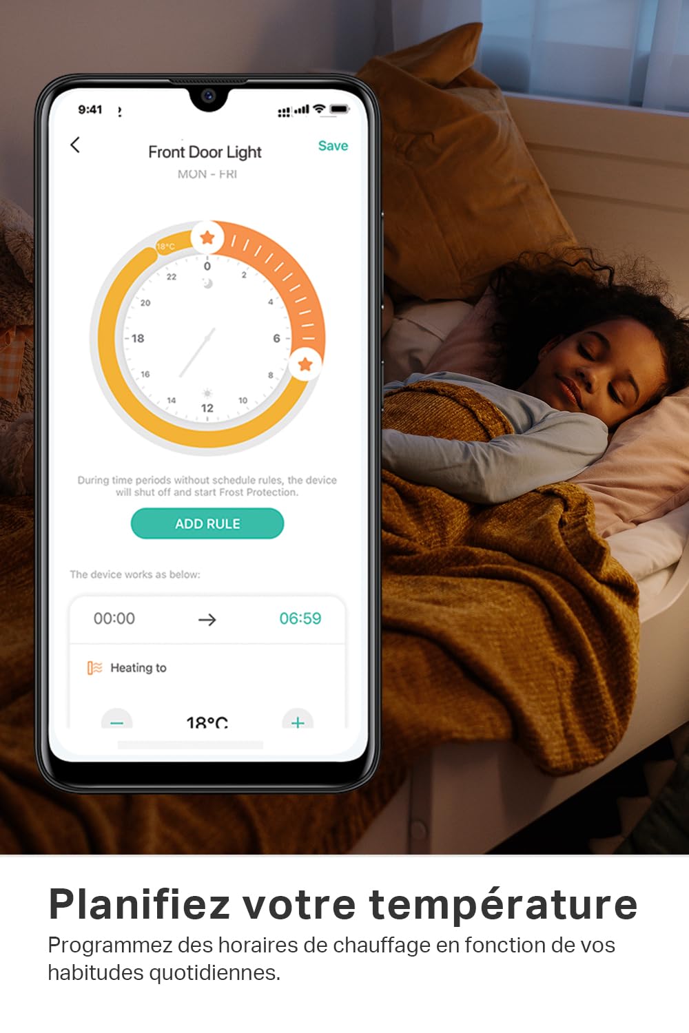 TP-Link Kasa Thermostat Connecté Matter, Compatible avec HomeKit, Alexa et Google Assistant, Réduisez Vos factures et contrôlez Le Chauffage à Distance Via l'application, KE100 KIT
