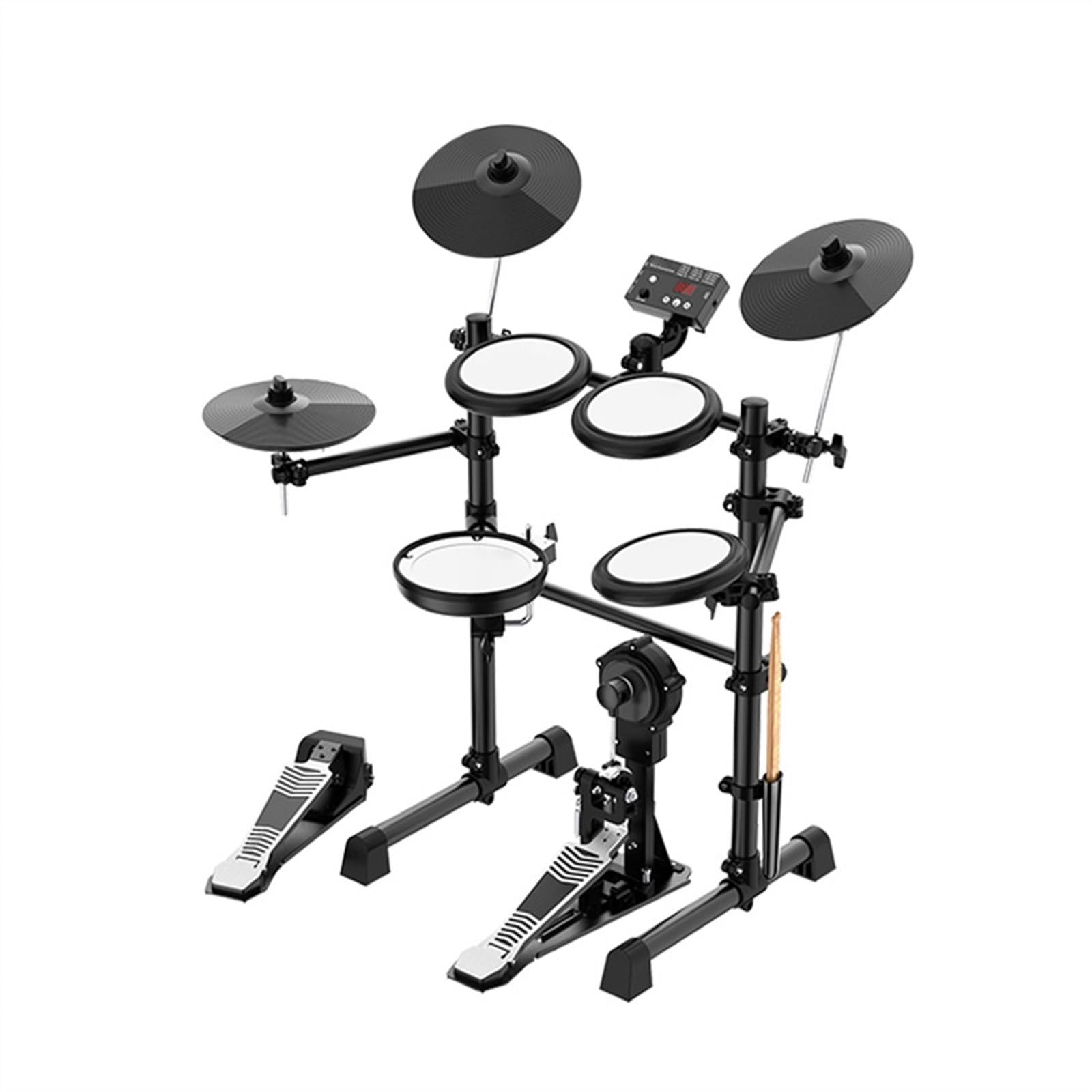 Elektroniczny zestaw perkusyjny, przenośne składane bębny domowe z 5 padami i 3 talerzami, kompletny zestaw perkusyjny jazzowy dla początkujących i profesjonalistów