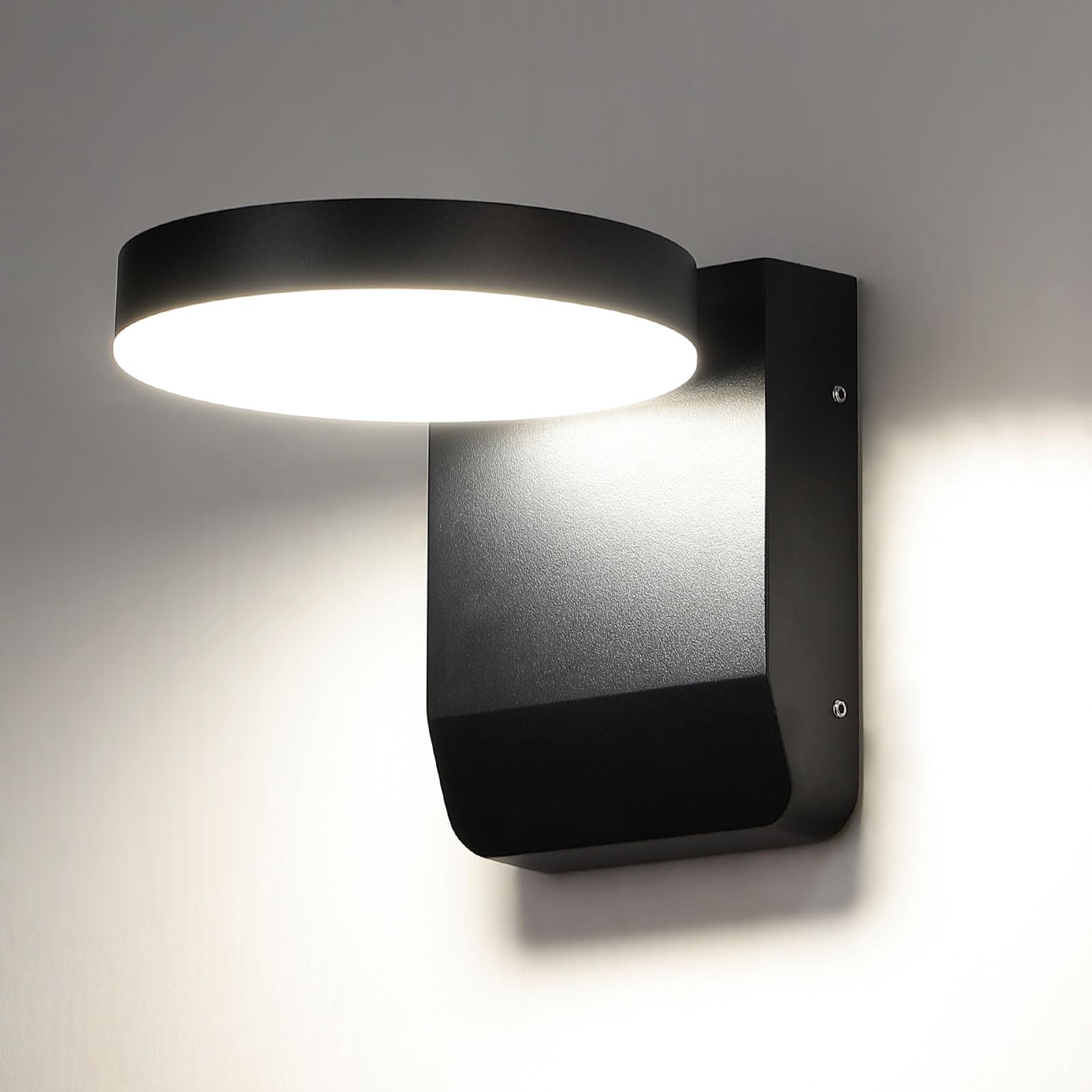 HARPER LIVING Outdoor Wall Light, Weatherproof IP54 Outside Lights Mains Powered, 20W External Wall Lamp with Swiveling LED Panel, Security Light for Front Door Porch Garden, 4000K Neutral White