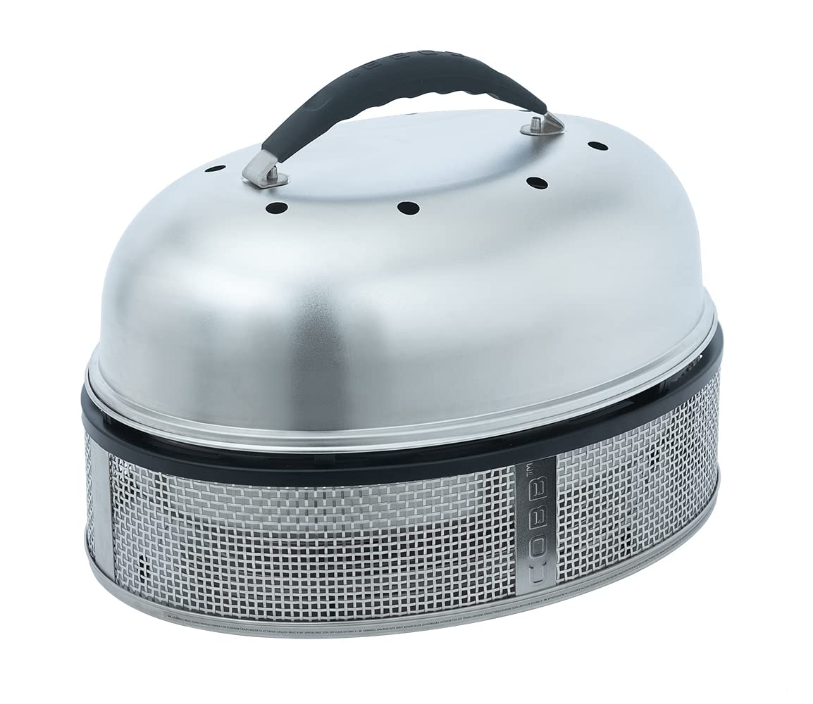 COBB Supreme Deluxe 2.0 grill na węgiel drzewny, 50 x 36 cm, z pokrywką i płytą kuchenną, dla 12 osób, kompaktowy i stołowy, idealny na kemping (600-1)
