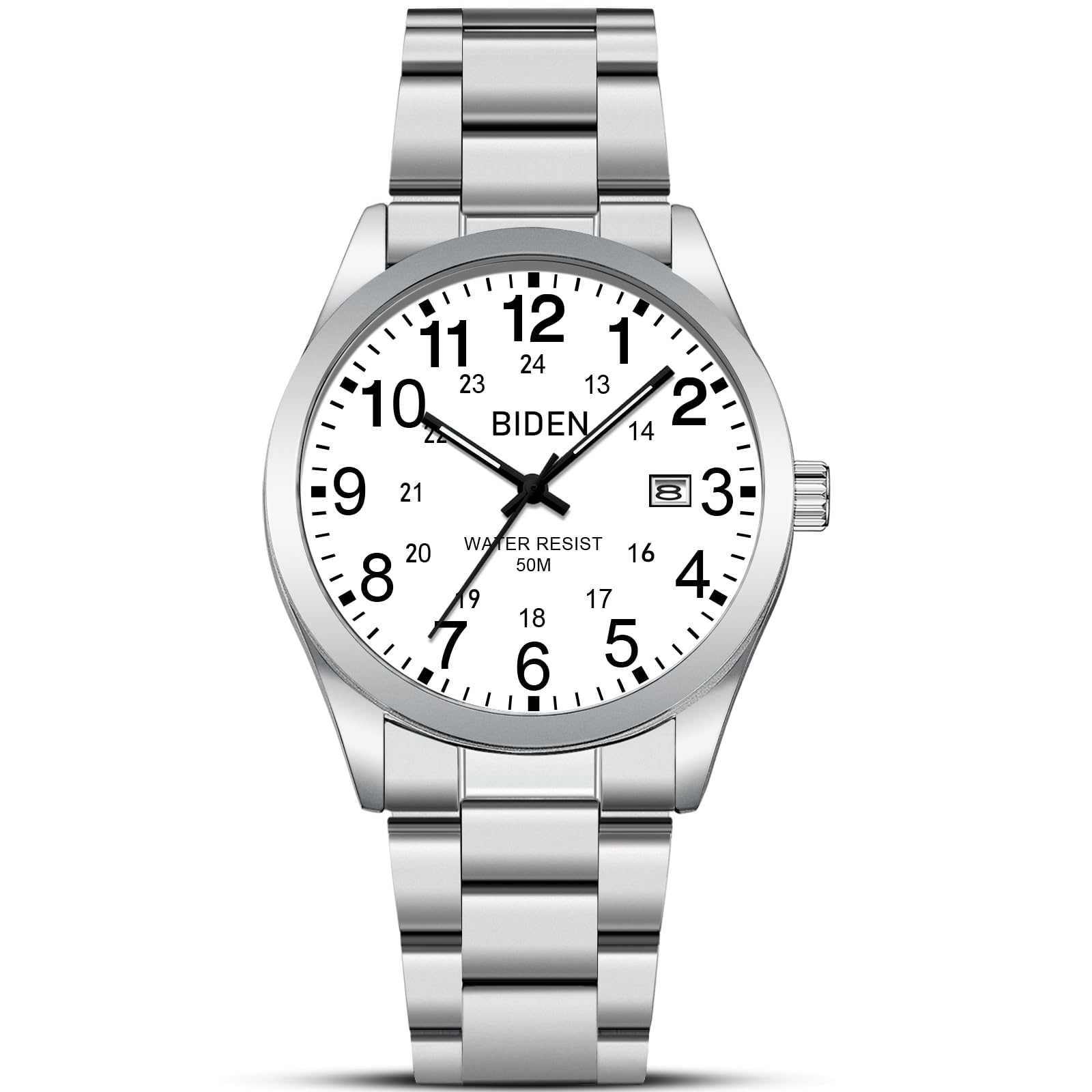 LN LENQIN Herren Uhr Edelstahl Uhren Herren Analog Quarz Armbanduhr 30M wasserdichte Mode Casual Uhr für Männer