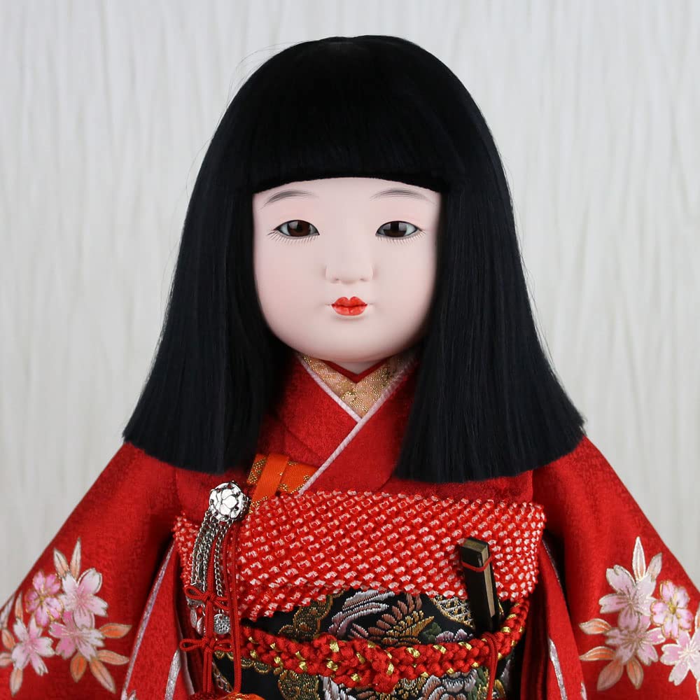 Amazon | 市松人形 小出松寿作【13号 尺二 切嵌金彩刺繍 市松人形FUKU