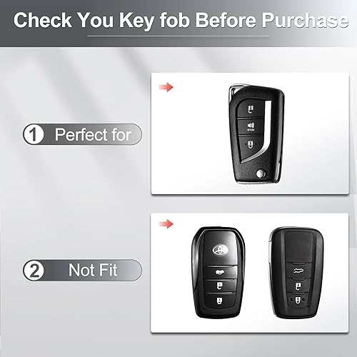 Miniatura 2 de Funda para llavero Toyota con llavero de cristal para automóvil, protección para Toyota 4Runner Avalon C-HR Camry Corolla Fortuner Highlander Levin