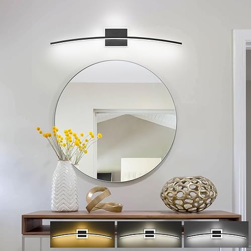 Miniatura 10 de PRESDE Lámpara LED regulable de 32 pulgadas sobre espejo, moderna luz de tocador para baño, barra de iluminación de pared de baño de níquel cepillado