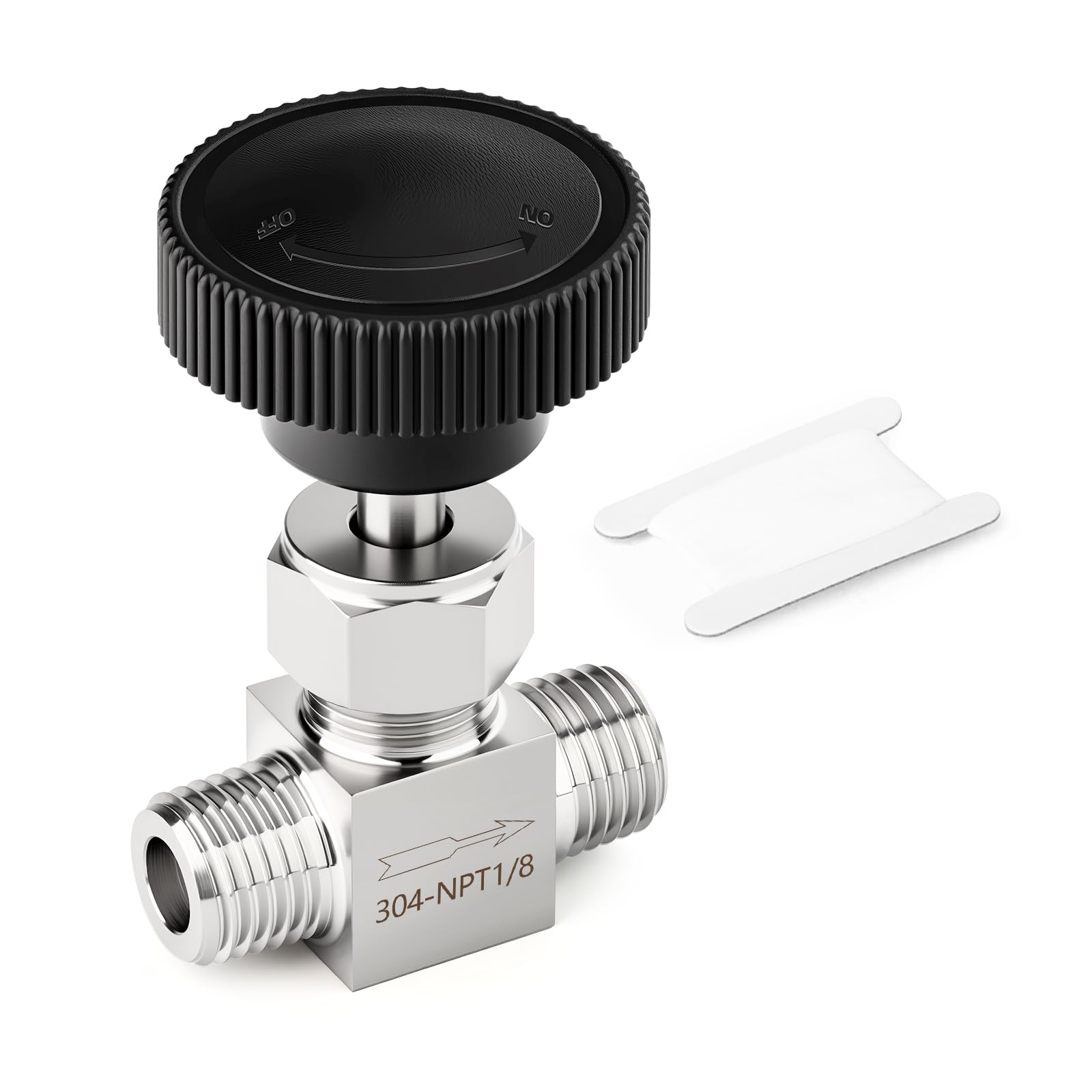 Válvula de aguja para regular goteo TAISHER de acero inoxidable de 1/8 pulgadas NPT recta