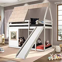 Beliche Montessoriano Cabana Noopy com Escorregador Casatema Branco/cera Bege
