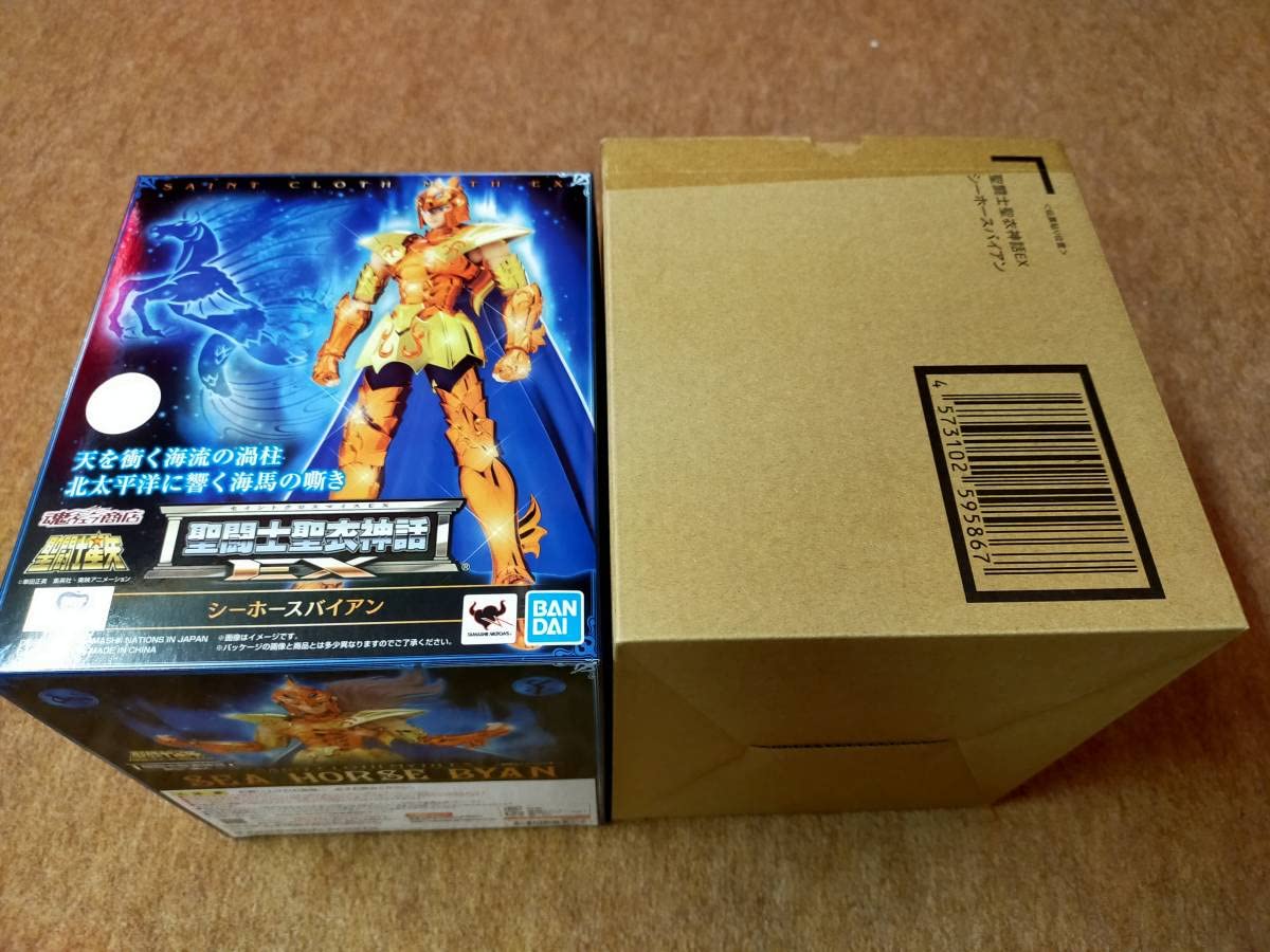BANDAI - 聖闘士聖衣神話EX シーホースバイアン 3体セット 輸送箱伝票跡無し BANDAI - 聖闘士聖衣神話EX シーホースバイアン 3体セット 輸送