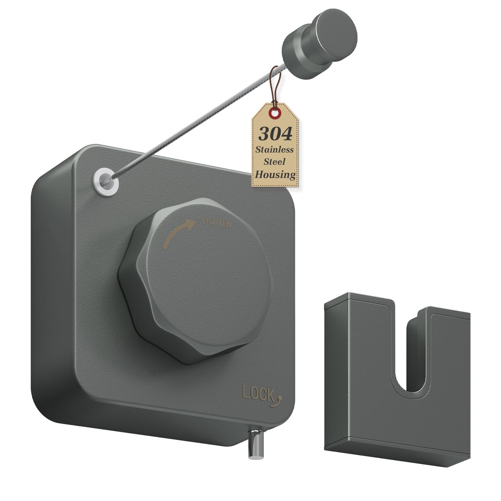 Séchoir Extensible INOX 4,2m - Anti-Affaissement & Auto-Rétractable - Support 20kg - Installation Murale (Salle de Bain/Balcon/Buanderie) -Gris