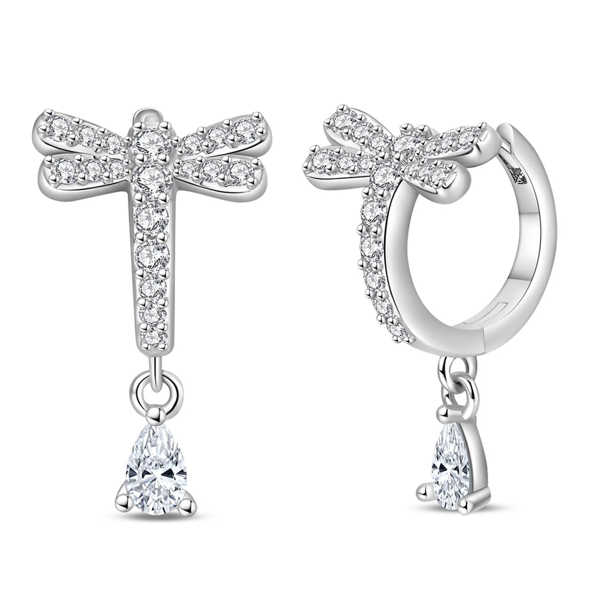 Stilvolle Damen Ohrringe - 925 Sterling Silber Hypoallergene Ohrringe Mit Bunten Kubischen Zirkonia, Trendy Huggies Ohringe Für Frauen Täglicher Trag