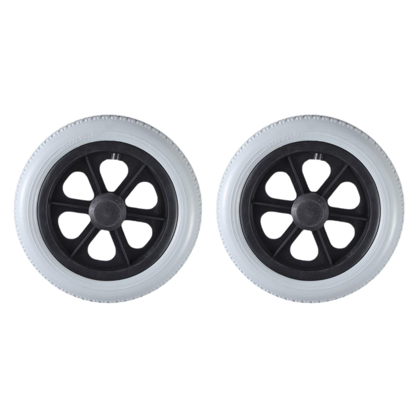 Qianly 2 Neumáticos Macizos para Silla de Ruedas, Rueda Delantera de 12 Pulgadas, Accesorio de Repuesto para Sillas de Ruedas, Gris