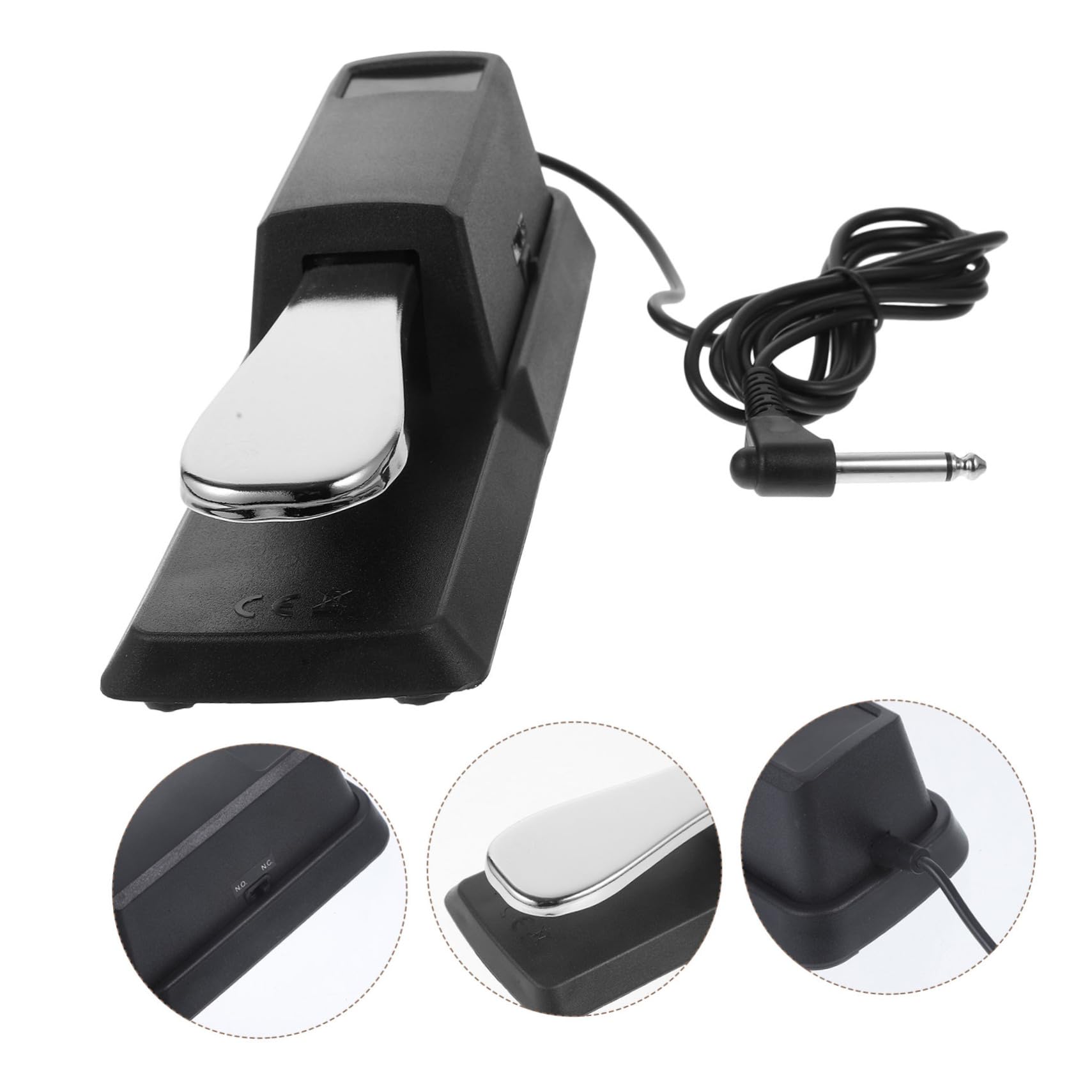 ibasenice Alloy Sustain Pedal for Keyboard Non-slip Half-pedal Ideal for Electronic Pianos and Keyboards Random Style