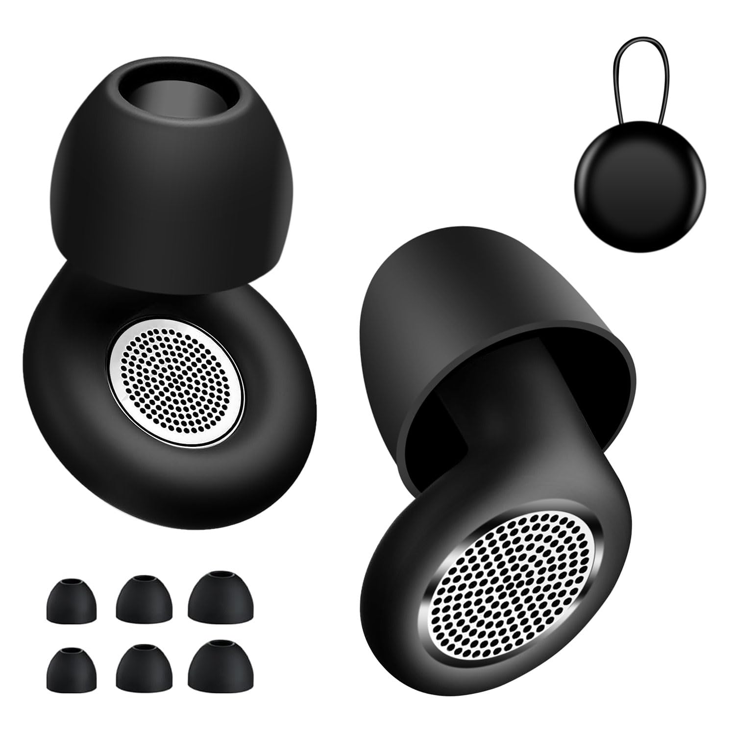 Reusable Soft Silicone Ear Plugs Reduction Deep Focus Sleeping 41dB Noises Cancelling Quiet Earplugs for Ultra Comfy Sleeping ，for Side Sleepers& Travel，Concerts Noises Reduction Earplugs (Black)-image-41