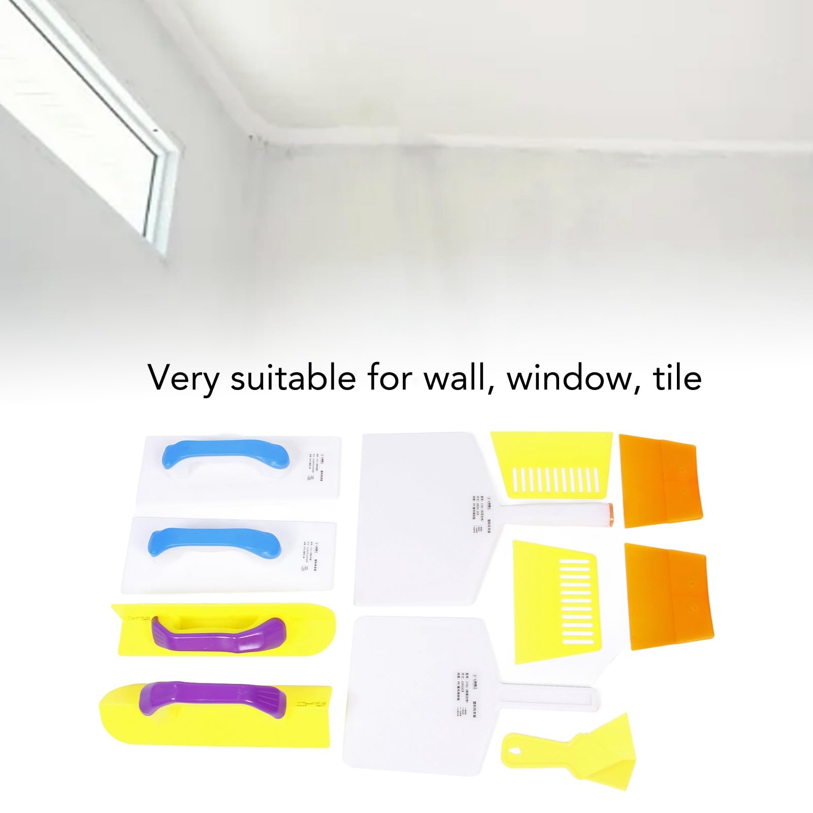 Juego de paletas para paneles de yeso, 11 piezas, plástico, flexible, interior, exterior, paleta para esquinas, masilla, espátula, raspador, kit de herramientas para repara