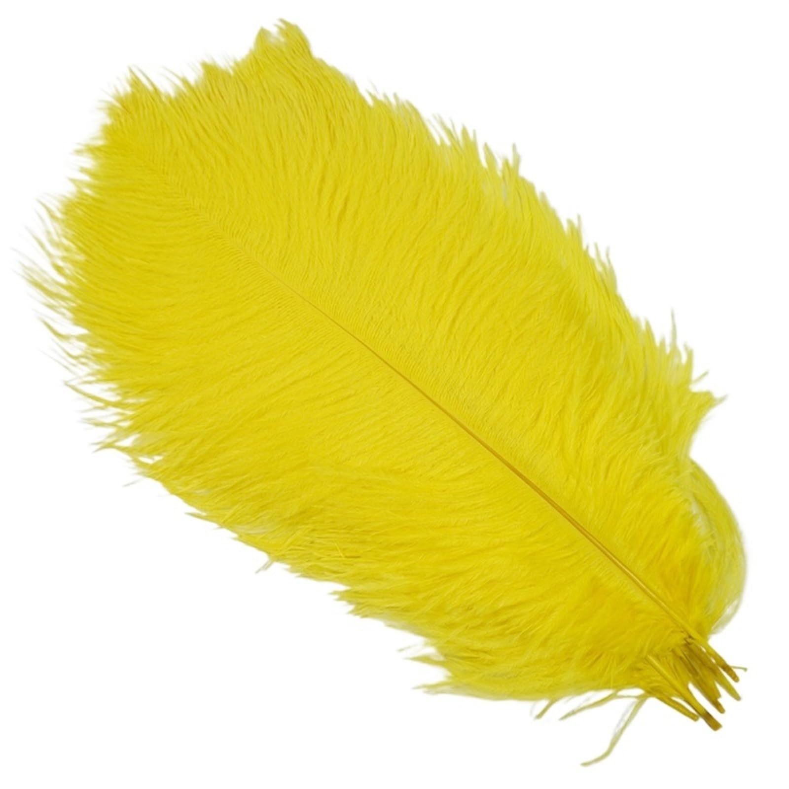 Ostrich Feathers 10Pcs Colorful Ostrich Feather Handicraft Accessories Dream Catcher Decoration Jewelry Creation Natural Plume Table Centerpieces(Yellow,30-35cm 12-14inch)