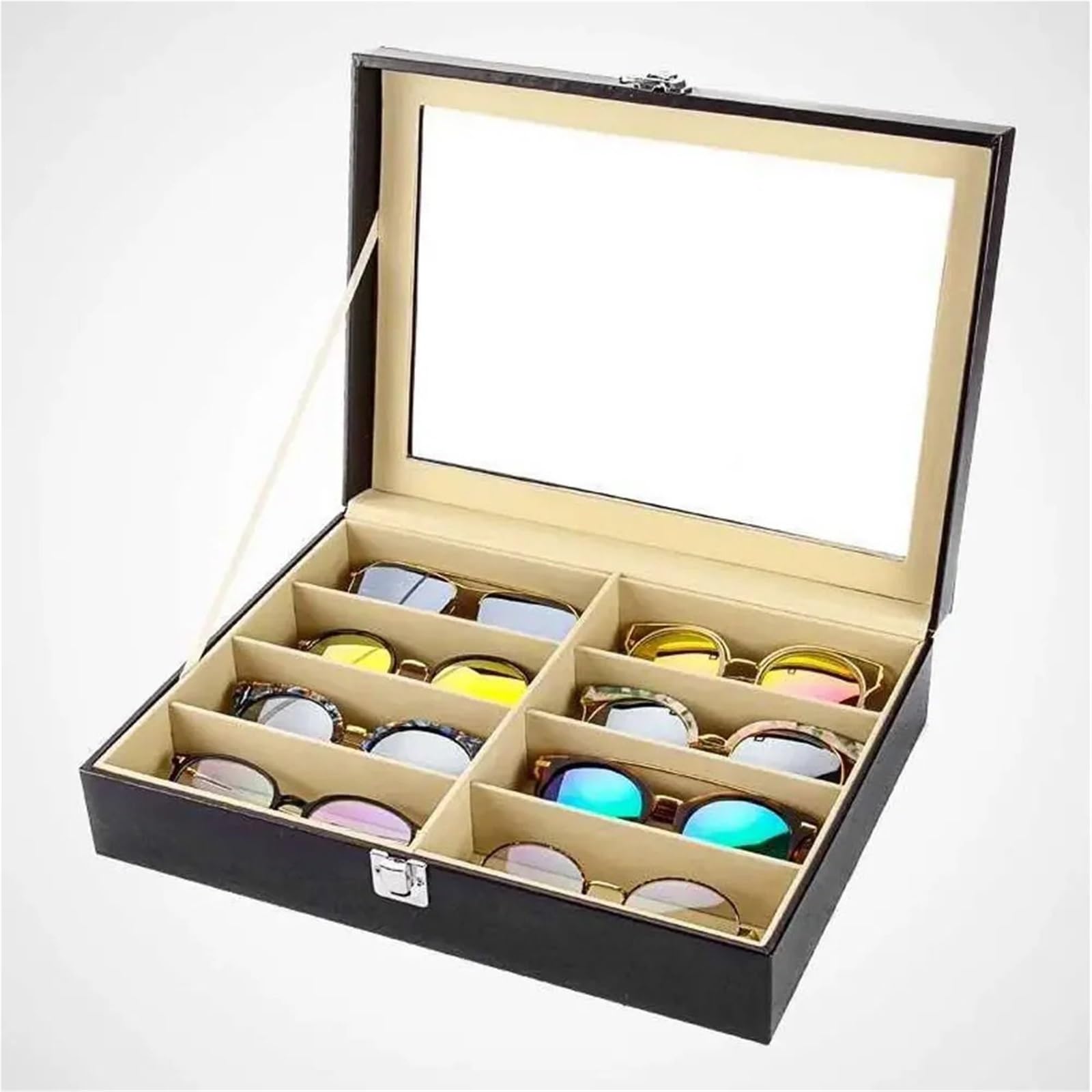 1 Stück Sonnenbrillen-Organizer, Leder, Brillen-Sammler, Brillen-Vitrine, Aufbewahrungsbox Für Brillen