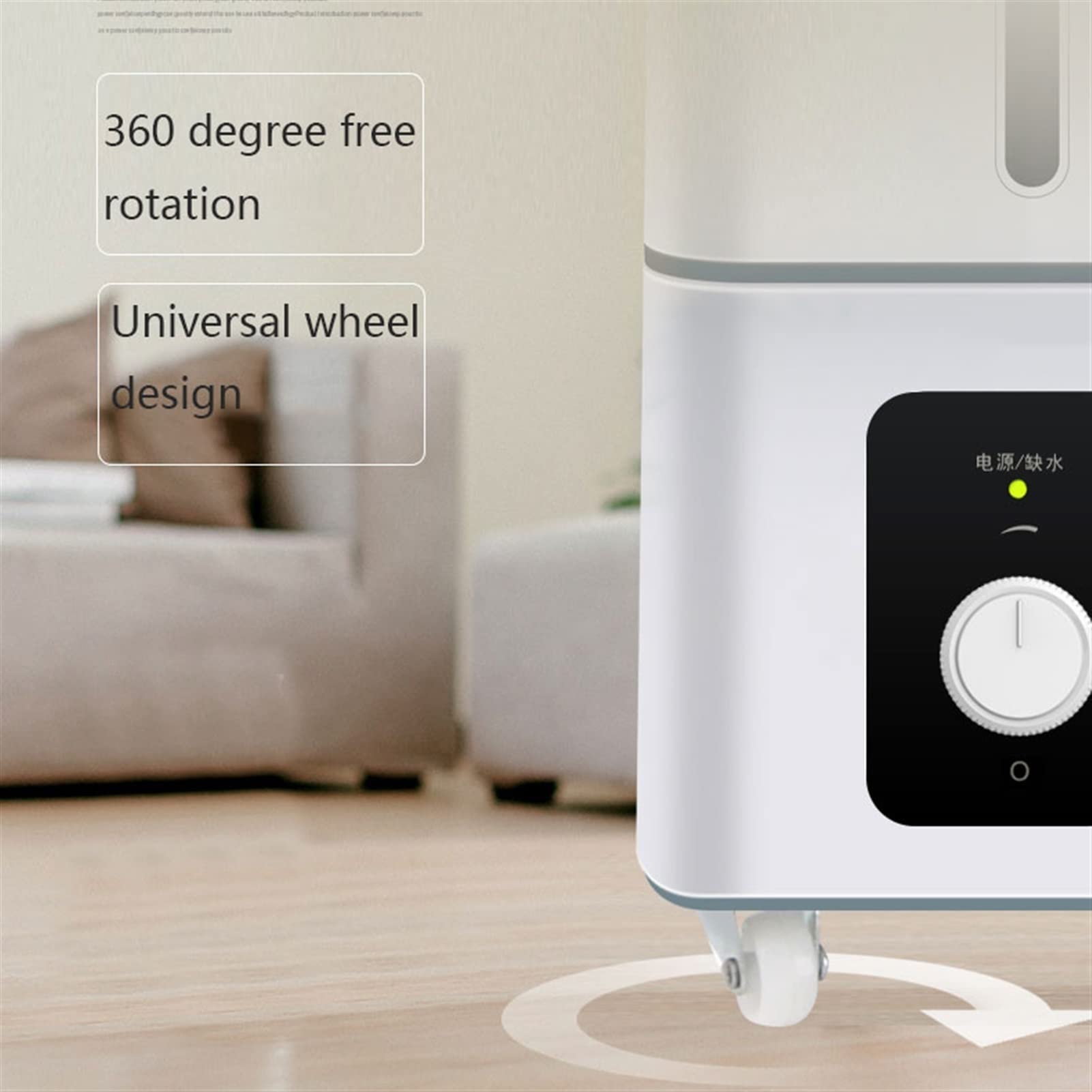 Umidificatore Ambiente Umidificatore da pavimento - Umidificatore commerciale di grande capacità da 15 litri Umidificatore con riempimento dall'alto con ruota universale - Spegnimento automatico senza