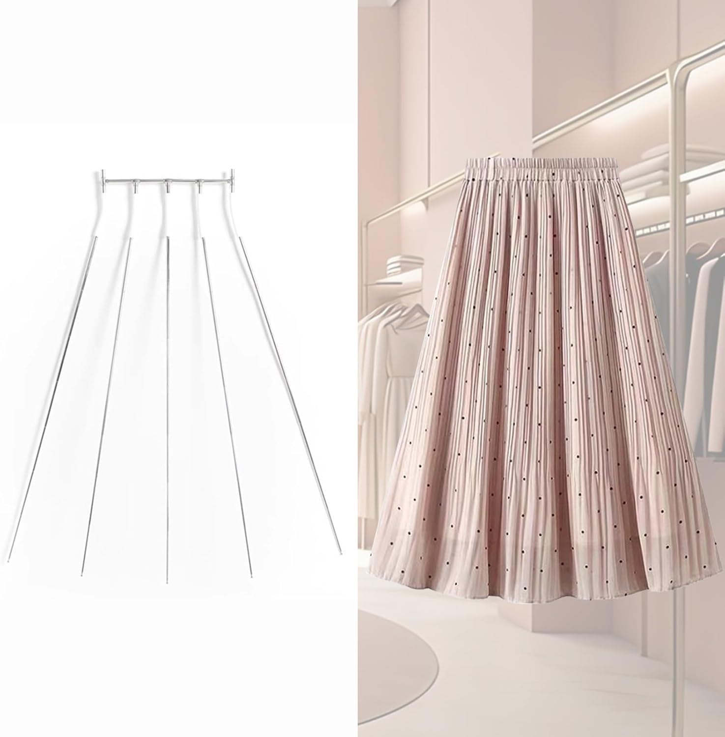 Présentoir de vêtements et robes réglable pour vitrine et création de mode