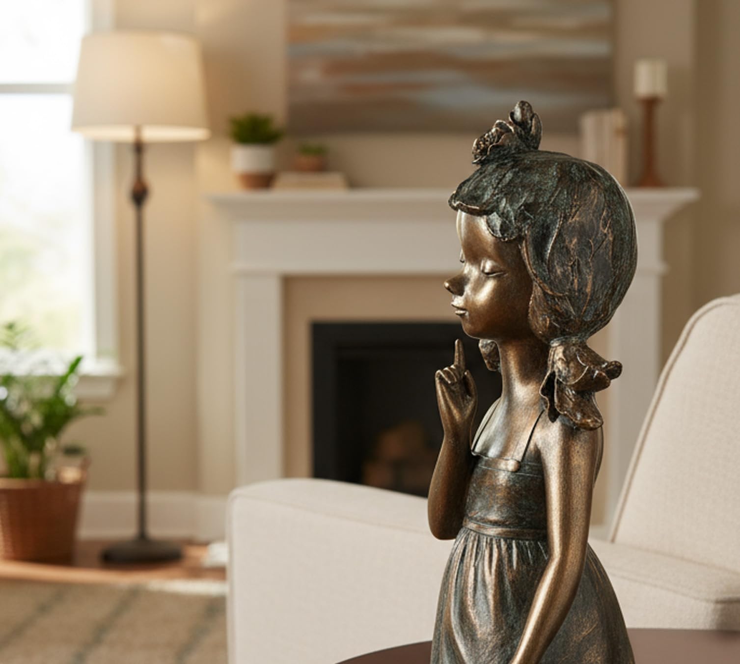 formano Deko Büste Mädchen bronzefarben 28 cm Skulptur aus Polyresin – liebevoll gestaltete Frauenfigur für Wohnzimmer, Regal & Kommode – stilvolle Geschenkidee & Elegante Wohnraum Deko