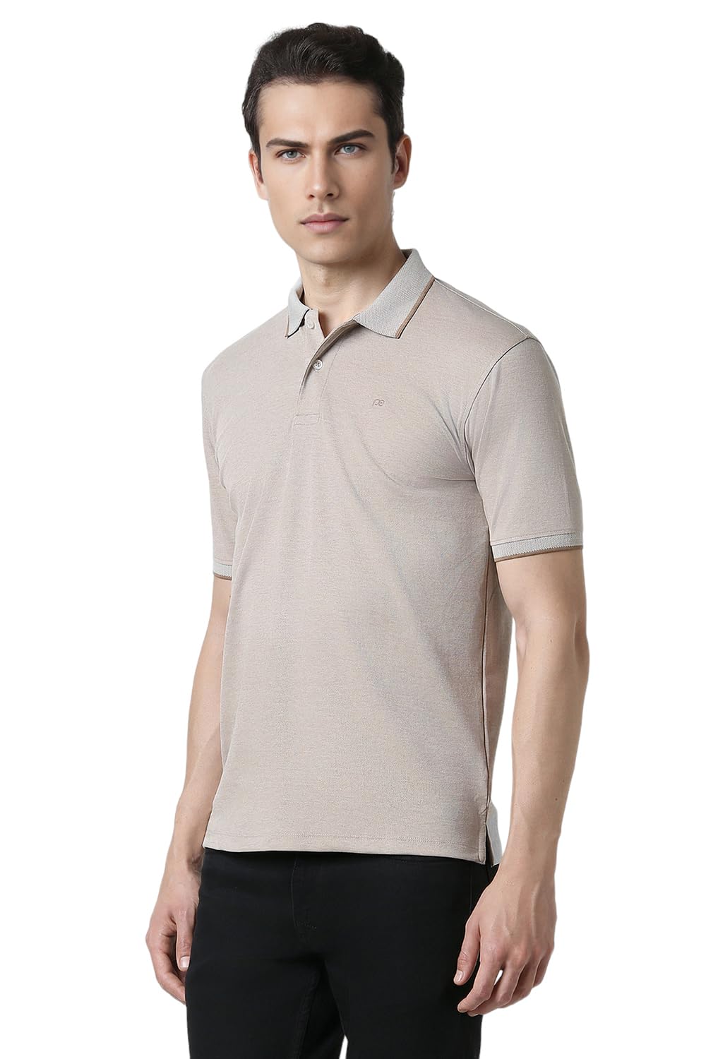 Peter England Men's Premium Branded Regular Fit Half Sleeve Polo T-Shirt | Cotton Rich | Birds Eye Interlock Weave| No Pocket - Image 2