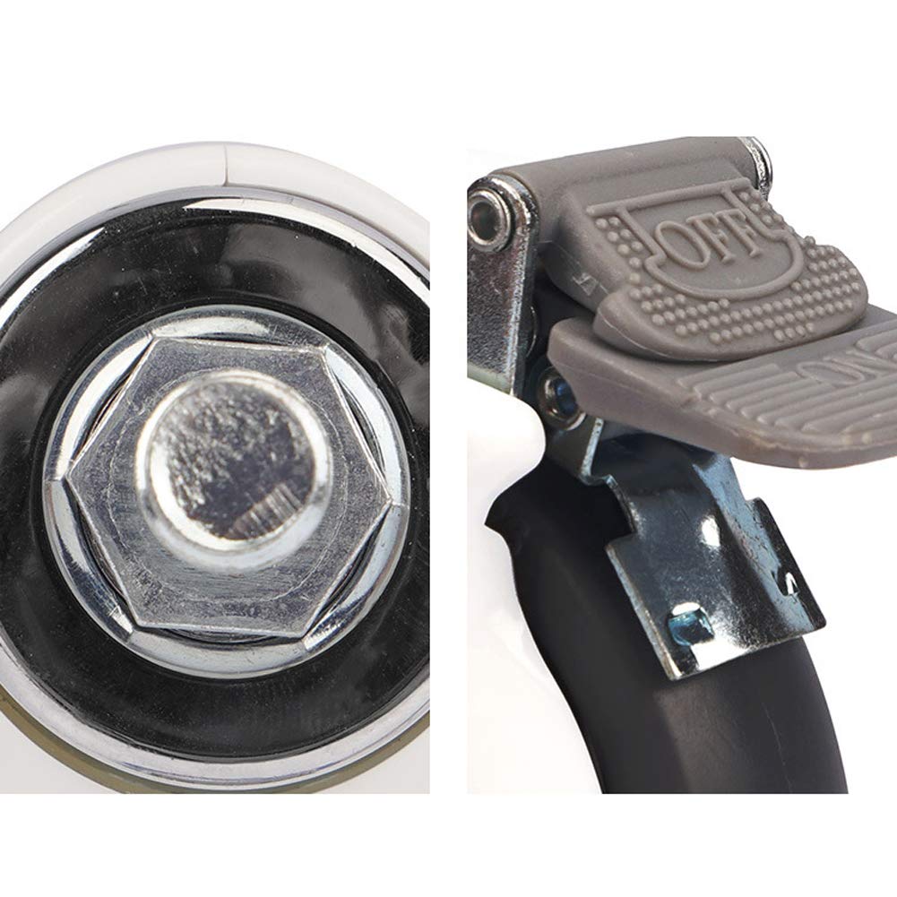 4 Ruedas giratorias para Hospital carretilla 3'' 75 mm / 4'' 100 mm Hilo M8 / M12 Tarea pesada ruedas con freno 360kg Silencio Caucho Ruedas giratorias Para muebles y transporte industrial.