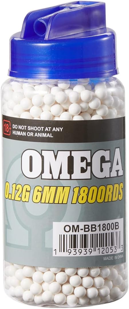 Omega 1800 Round 0.12g Airsoft BB Bottle X12