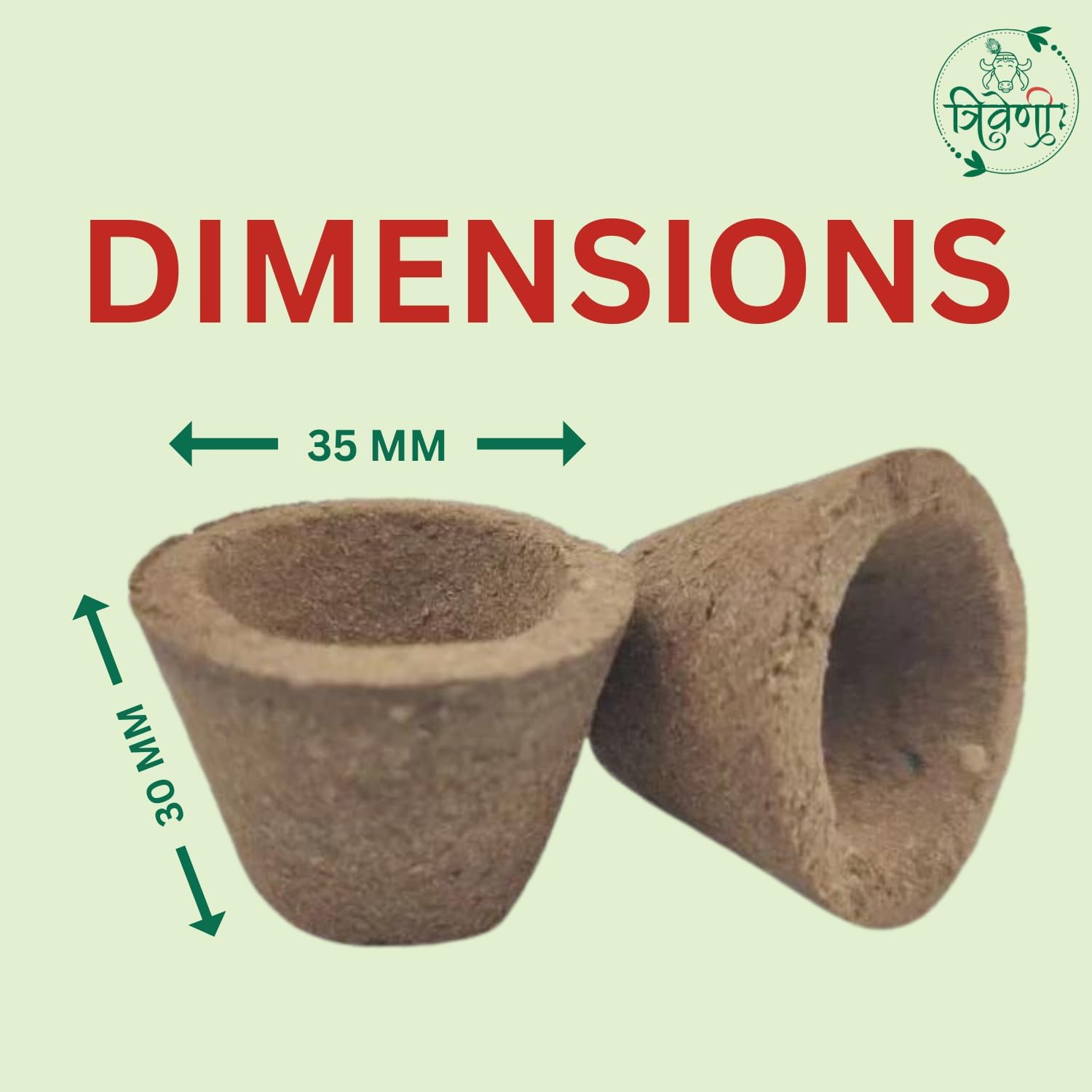 त्रिवेणी Triveni Organics Desi Gir Cow Dung Empty Sambrani Dhoop Cups for Pooja with Holder | Havan Cups for Pooja, Home & Festivals | Natural Guggal/Loban Dhoop Original (240) 4