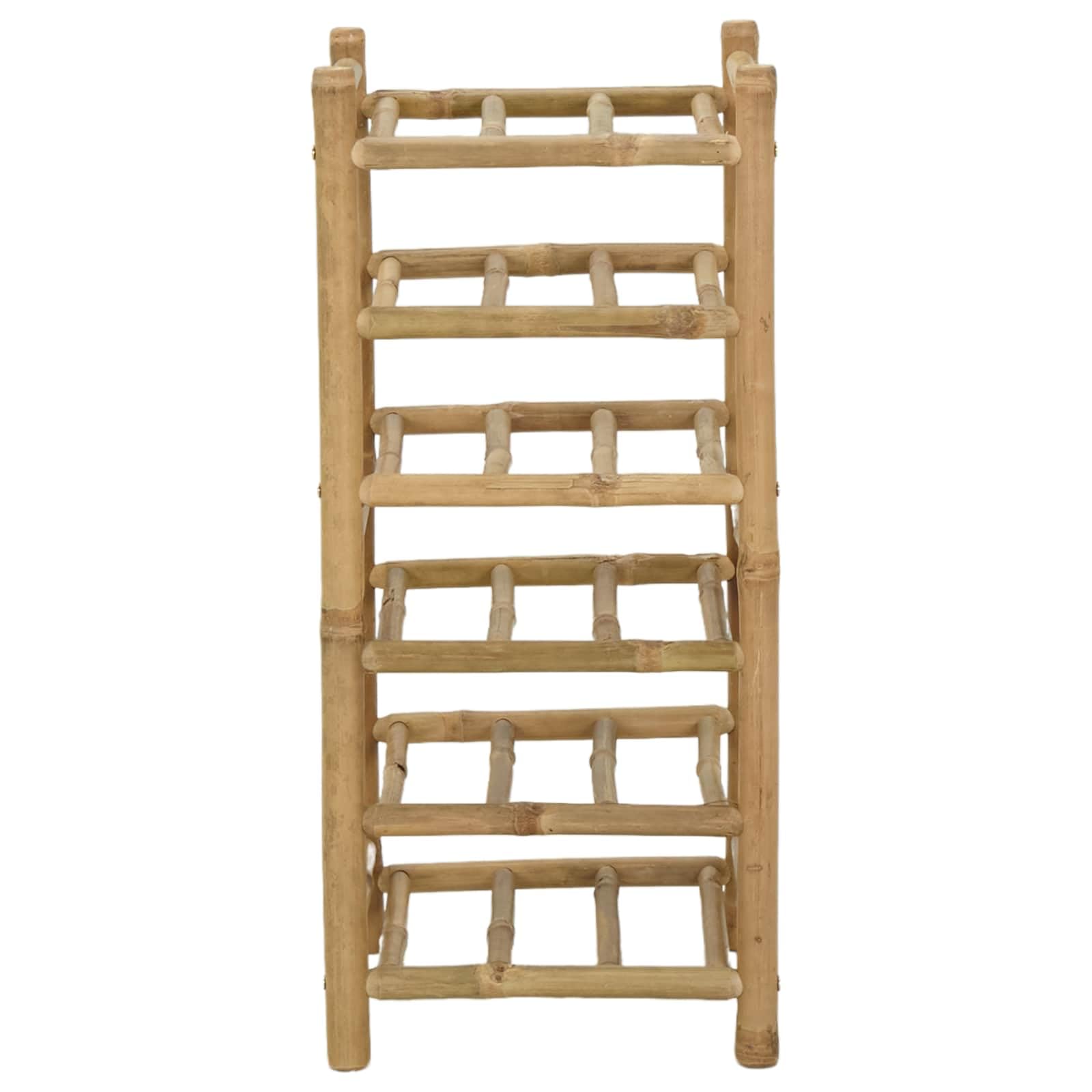 Étagère à vin en bambou 32,5 x 29,5 x 72 cm | Bambou naturel, construction facile, pour l'intérieur, facile d'entretien avec un chiffon