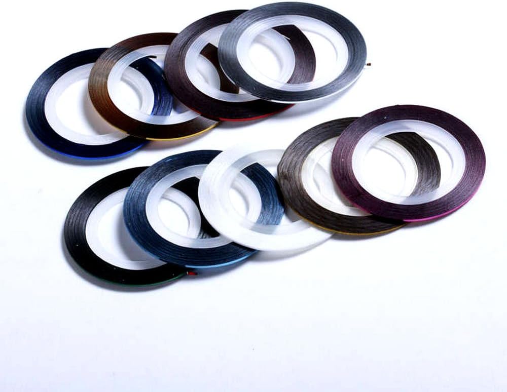Nail Art Striping Tape Line Decoration pack of 10 rolls Mix Colors