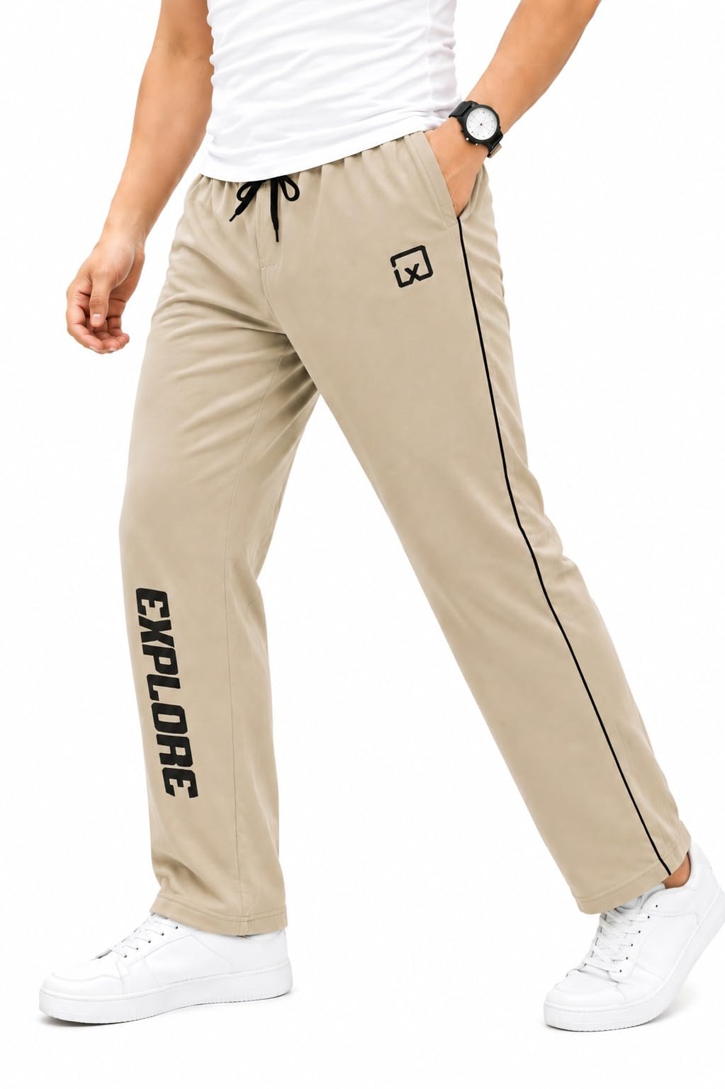 men's casual track pant | soft cotton blend | elastic waist | comfortable gym & lounge track pant