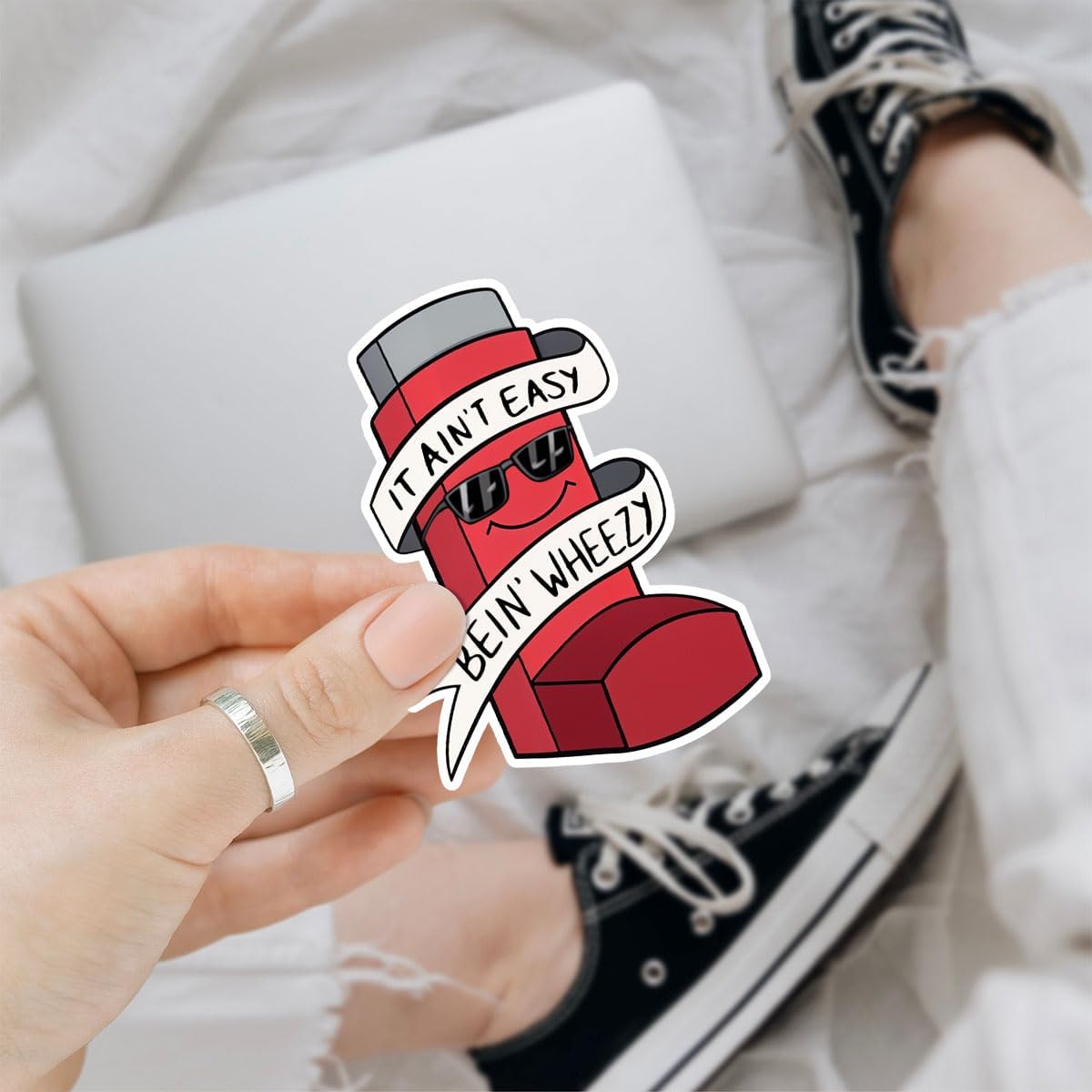 3Pcs It Ain't Easy Being' Wheezy Sticker Funny Inhaler Allergy It Inhaler image 2
