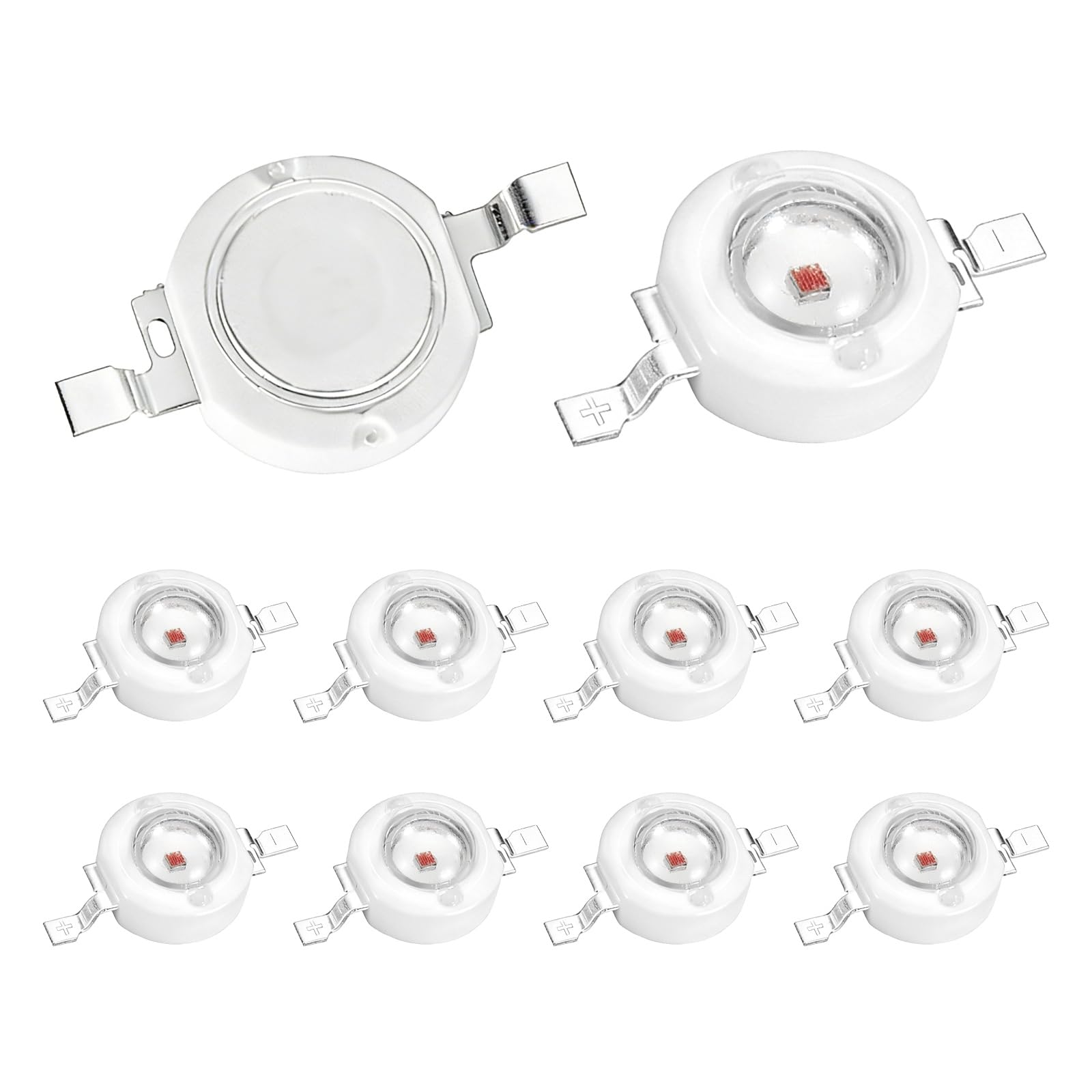 VIAPUICE High Power LED Chip Bulb 10 Pcs- Red 1.8-3.4V 300-350mA Light Beads Super Bright Intensity COB Light Emitter Components Lamp for Home Studio DIY