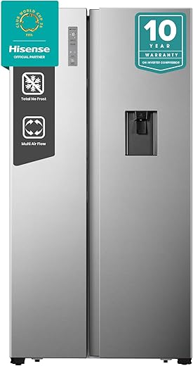 Hisense 670L Side by Side Refrigerator with Water Dispenser