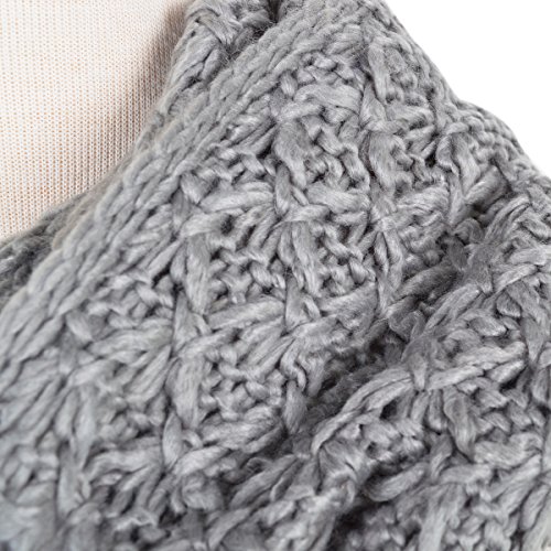 Solid Color Winter Cross Diamond Knit Infinity Loop Circle Scarf - Diff Colors4