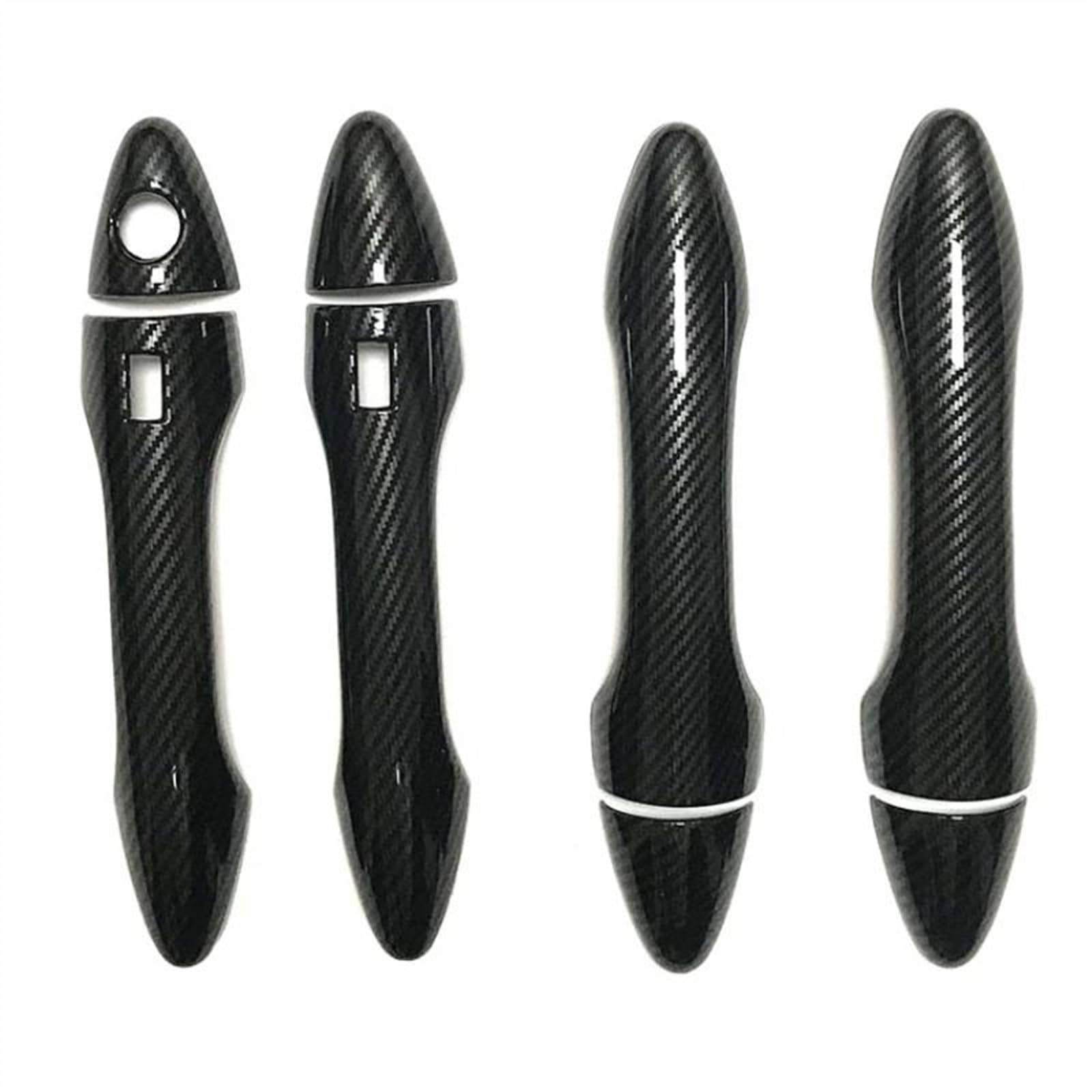 Slimes Carbon 1 Abs Car External Door Handle Catch Cover For Hyundai Ix35 2010-2017 Exterior Bowl Protection Trim Sticker Protection(Carbon 1)