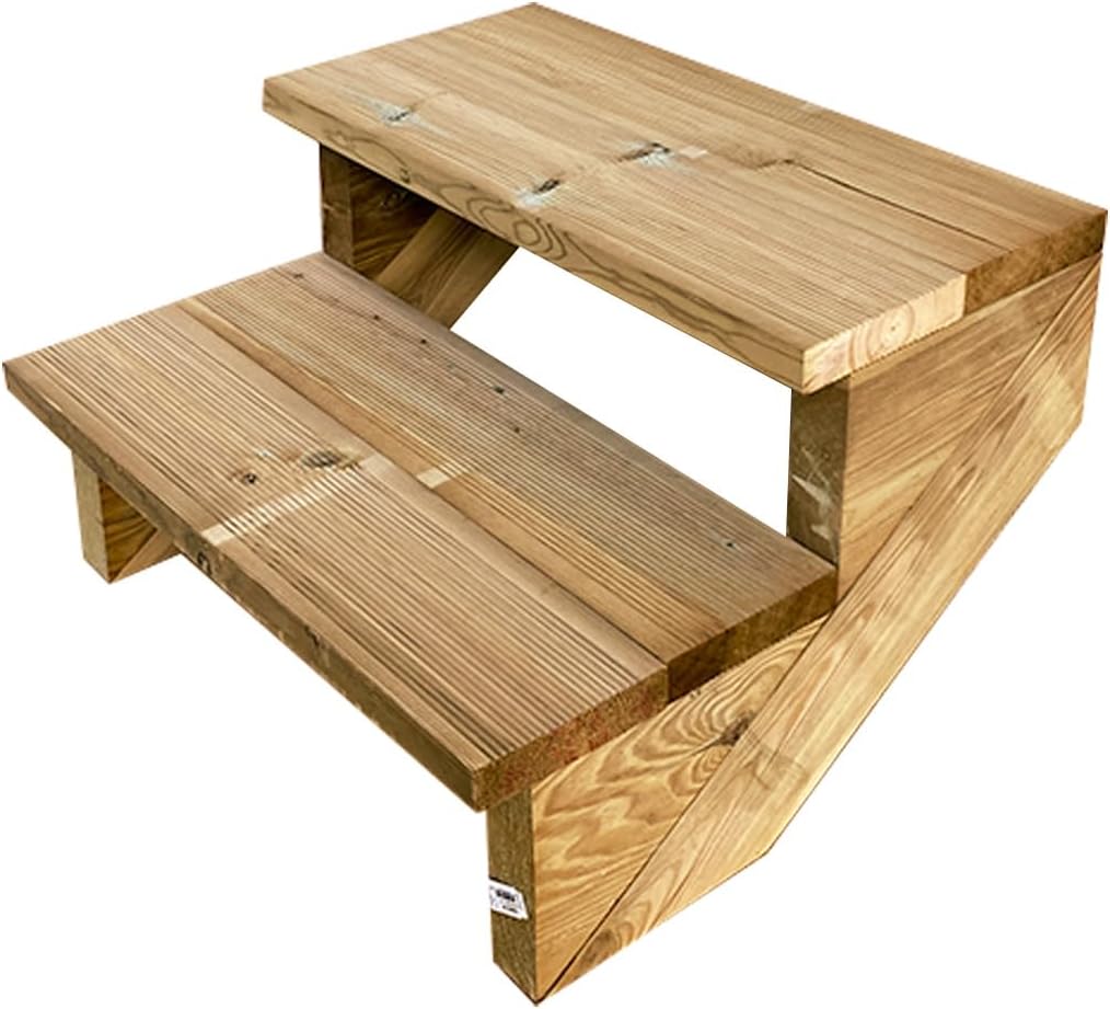 BERLIN Escalier Extérieur Bois 7 Marches H 122cm L-160cm - Avec Contre Marche 6761a39995f000d8f6d2e248