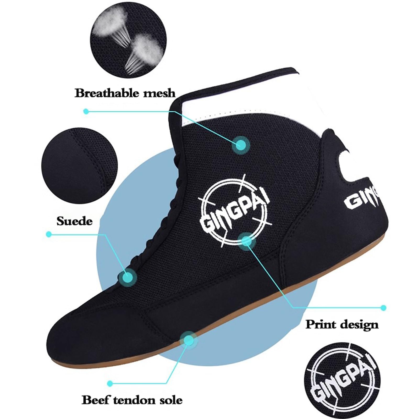 Scarpe da Boxe,Scarpe da Boxe Wrestling per Uomo Donna,Boxe Scarpe da Allenamento,Scarpe da Sollevamento Pesi per Bodybuilding,Antiscivolo,per MMA,Wrestling,Boxe,Powerlifting,Palestra
