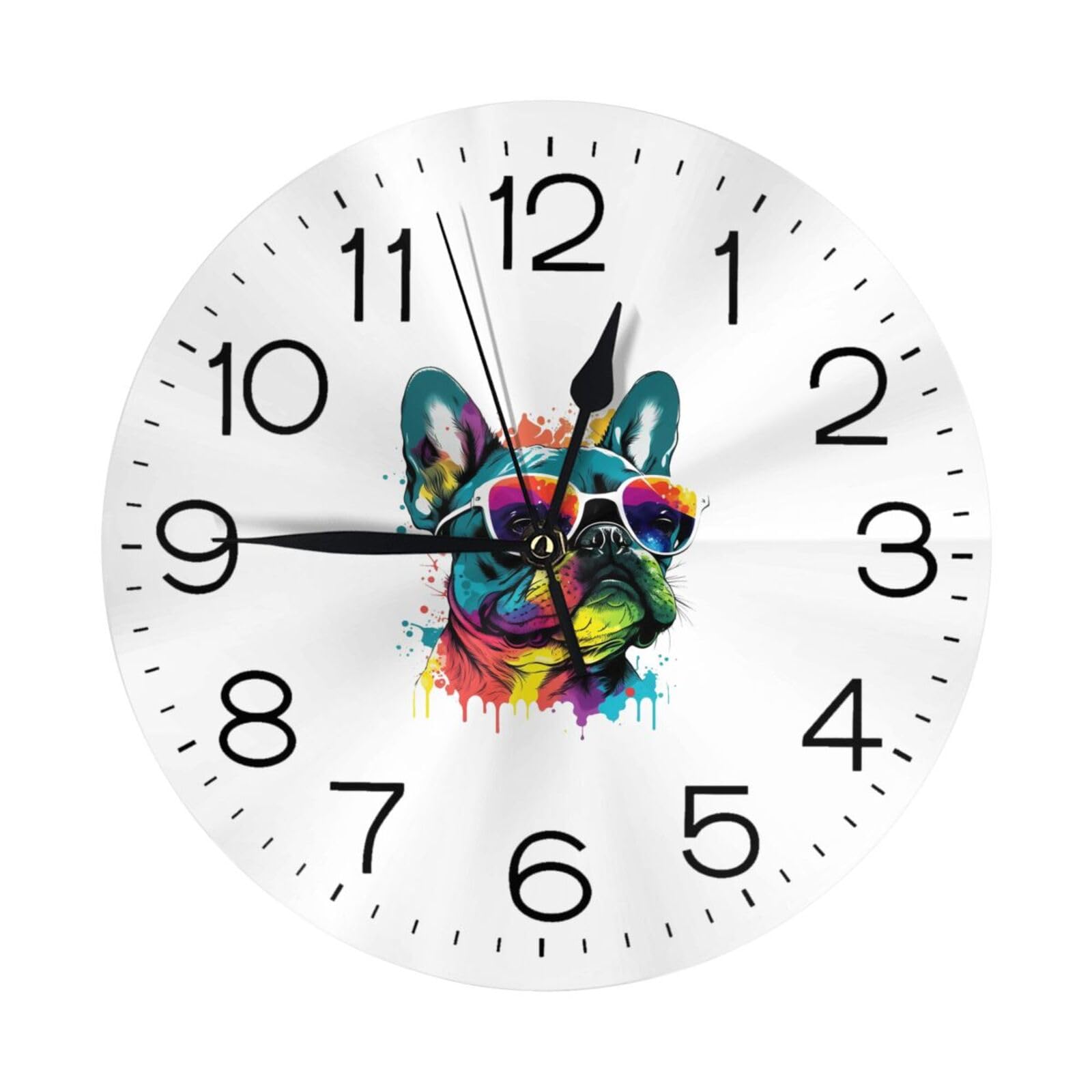 Amazon.co.jp: 掛け時計 フレンチブルドッグ 犬柄 絵画 かけ時計 時計