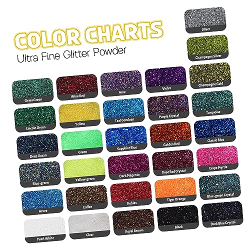 Hohopeti 32 Pçs Glitter Em Pó Para Artesanato Frascos De Glitter Fino Glitter Fino Para Unhas Artesa