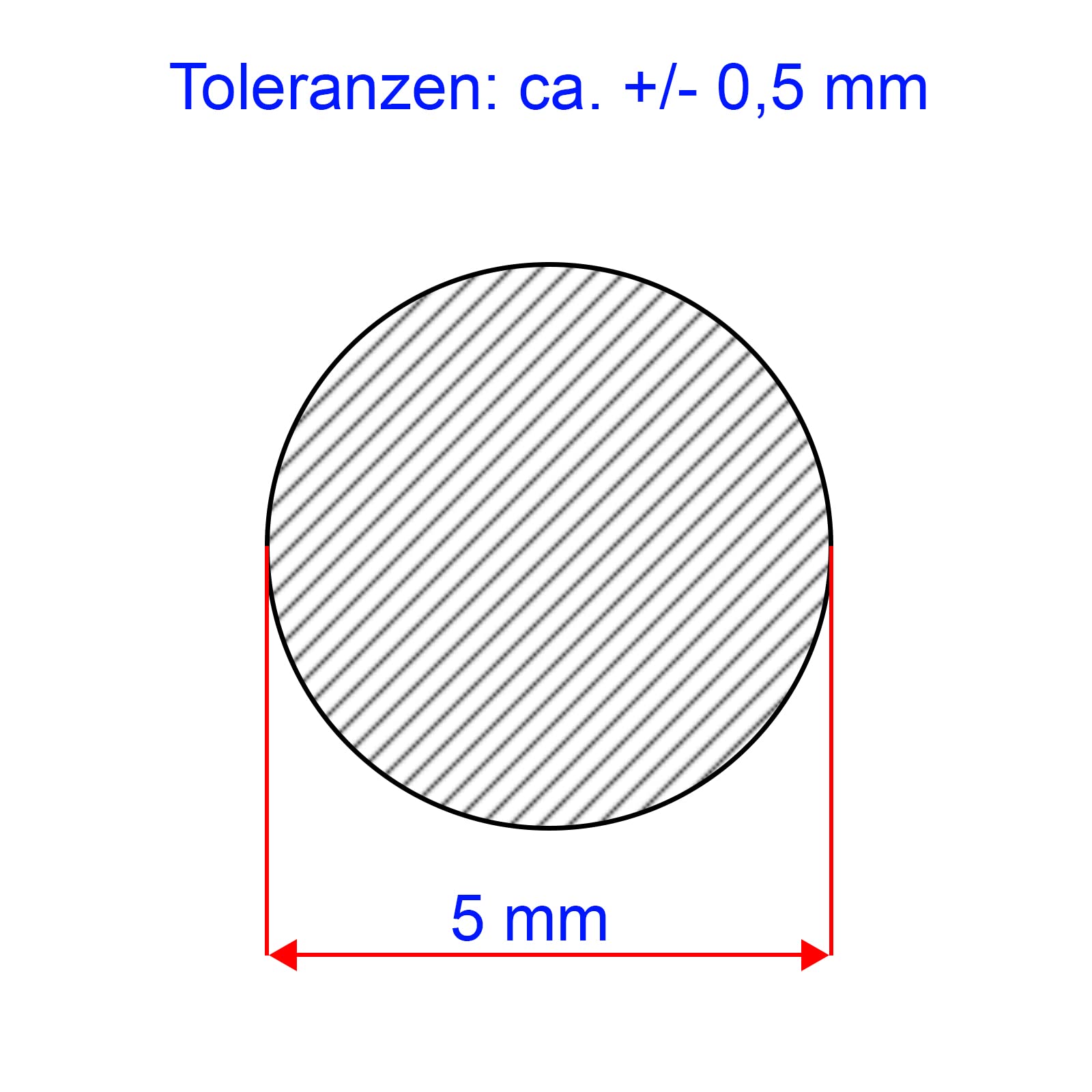 Stahl Rundstahl aus unlegiertem S235JRC+C Material St37-K - Rundmaterial kaltgezogen - Rundstab Blankstahl Länge 1000mm, Durchmesser 5mm - Ideal für Baubranche, Stahl- & Maschinenbau