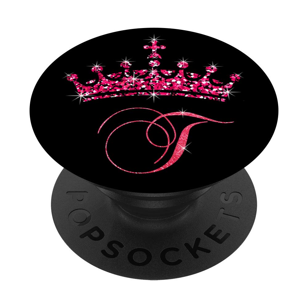 Initial Letter T And Pink Crown Queen Princess Royal Crown