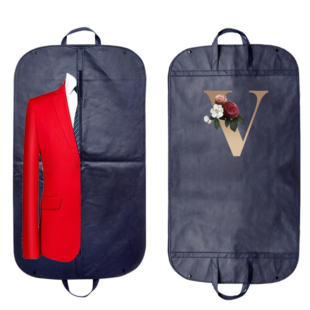 Finding Case Gold Zip Up Hanging Suit Dress Coat Garment Bag Clothes Cover Dustproof Storage Suit Carrier Protector Bags, ( V)