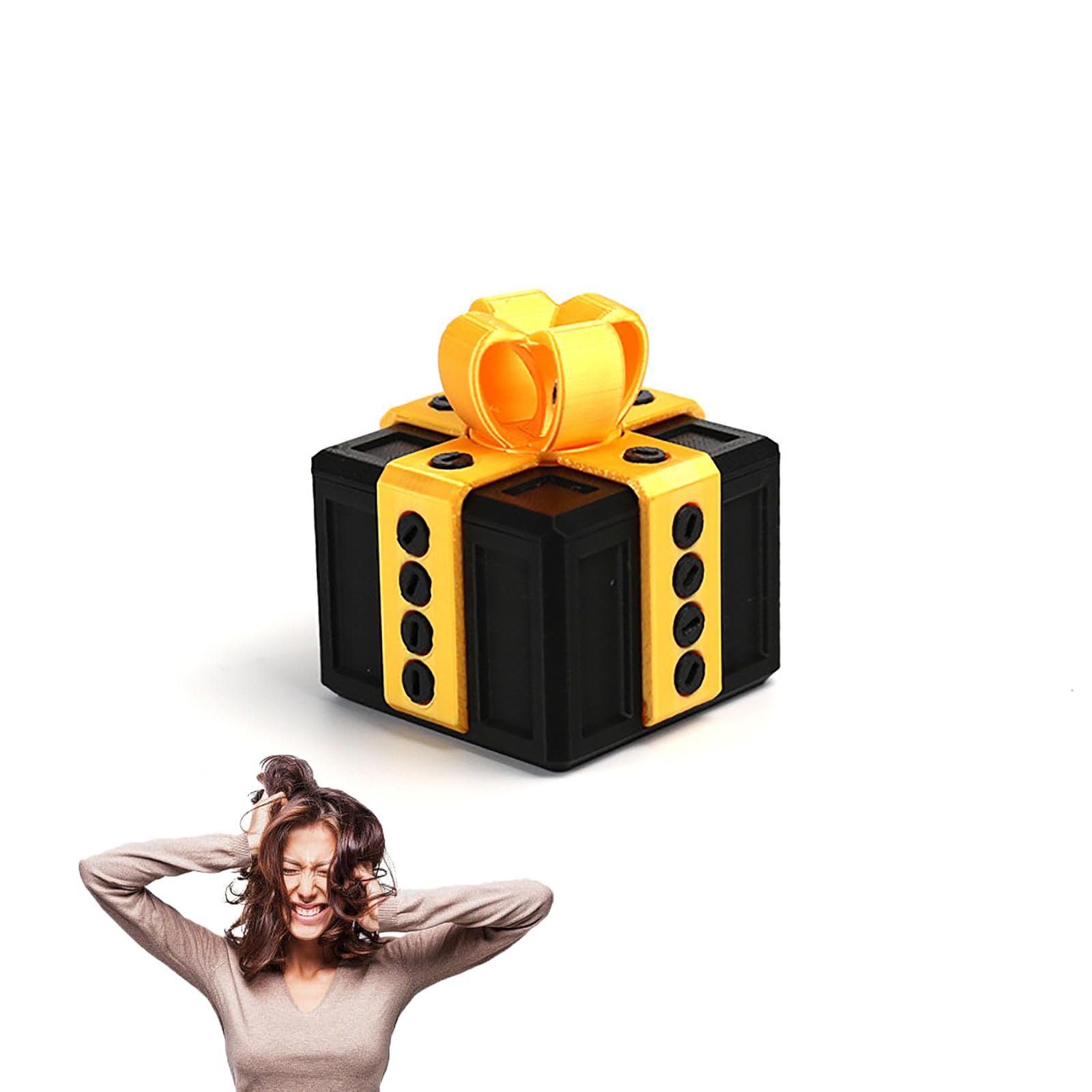 Frenaki Annoying Present Box with Screws, The Prank Box with Hilarious Screw Challenge, 3D Printed Annoying Gift Boxes Ornaments, Prank Screw Boxes for Halloween and Christmas (1PCS-U)