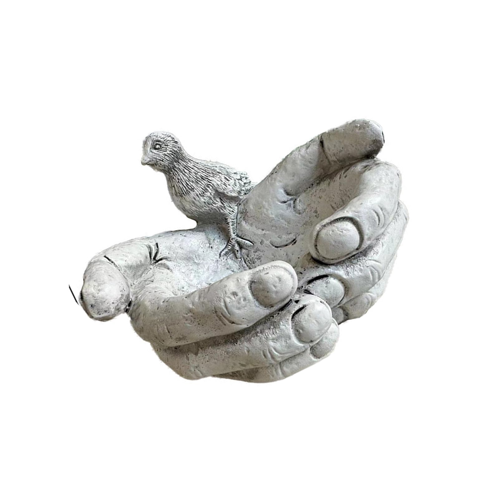 Hredyqw Resin Hand Shaped Statue Habitat Bird Feeding Platform For Garden Wildlife Weatherproof Resin
